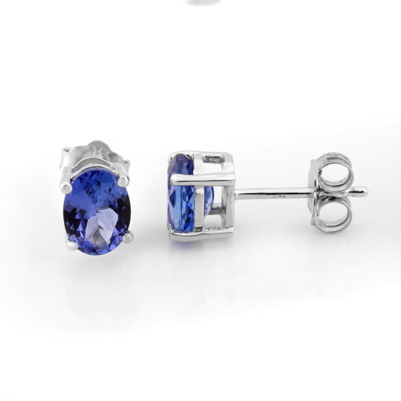 925 Sterling Silver Tenzanite STUD