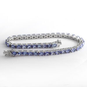 Elegant Tanzanite Tennis Bracelet in 925 Sterling Silver