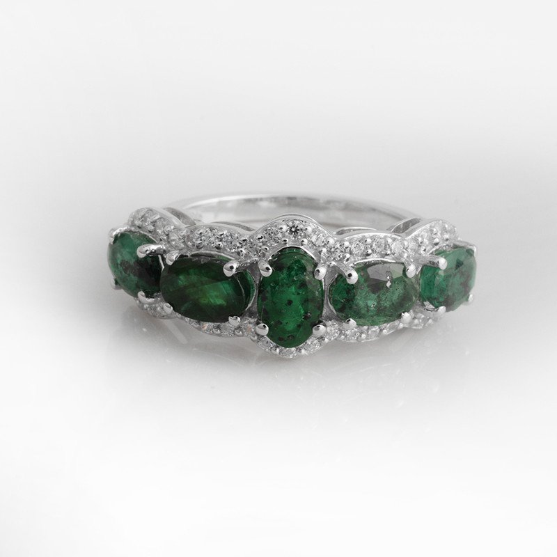 925 Silver Emerald Ring