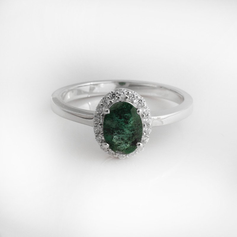 925 Silver Emerald Ring