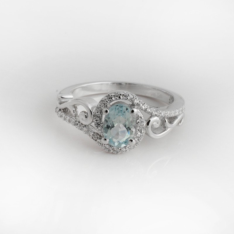 925 Silver Aquamarine Ring