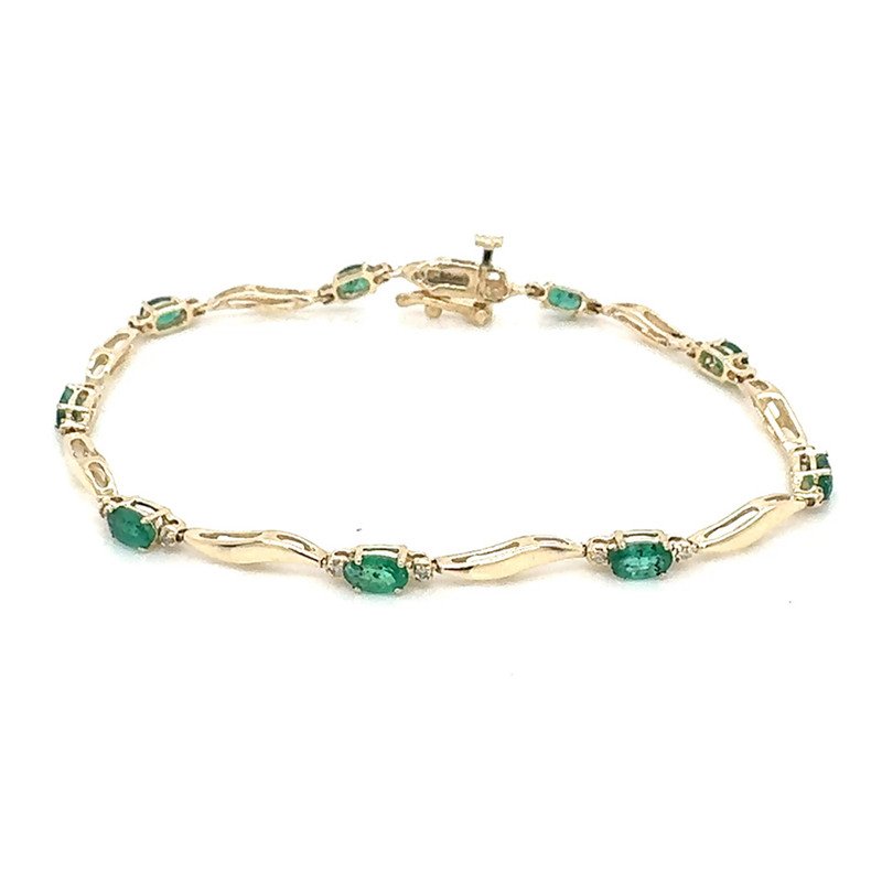 14k Gold Emerald Bracelet