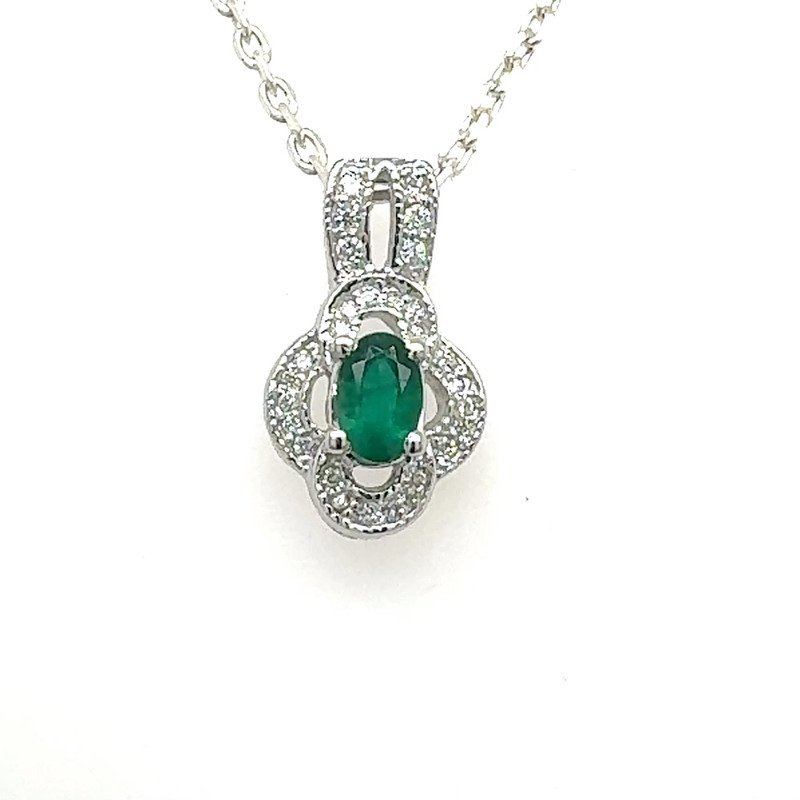 14k Gold Emerald Pendant