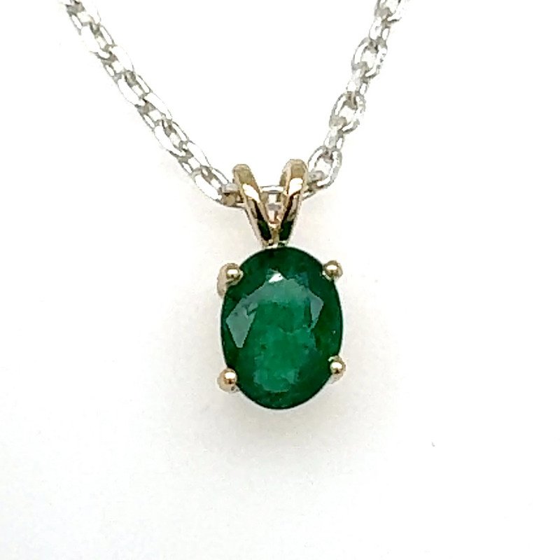 14k Gold Emerald Pendant