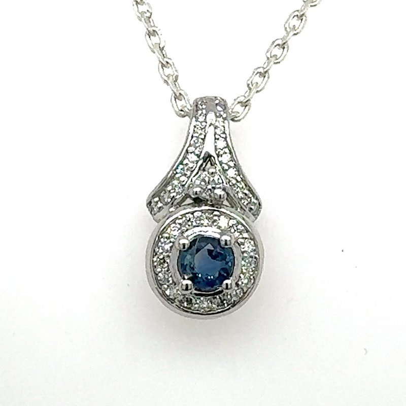 14k Gold Sapphire Pendant