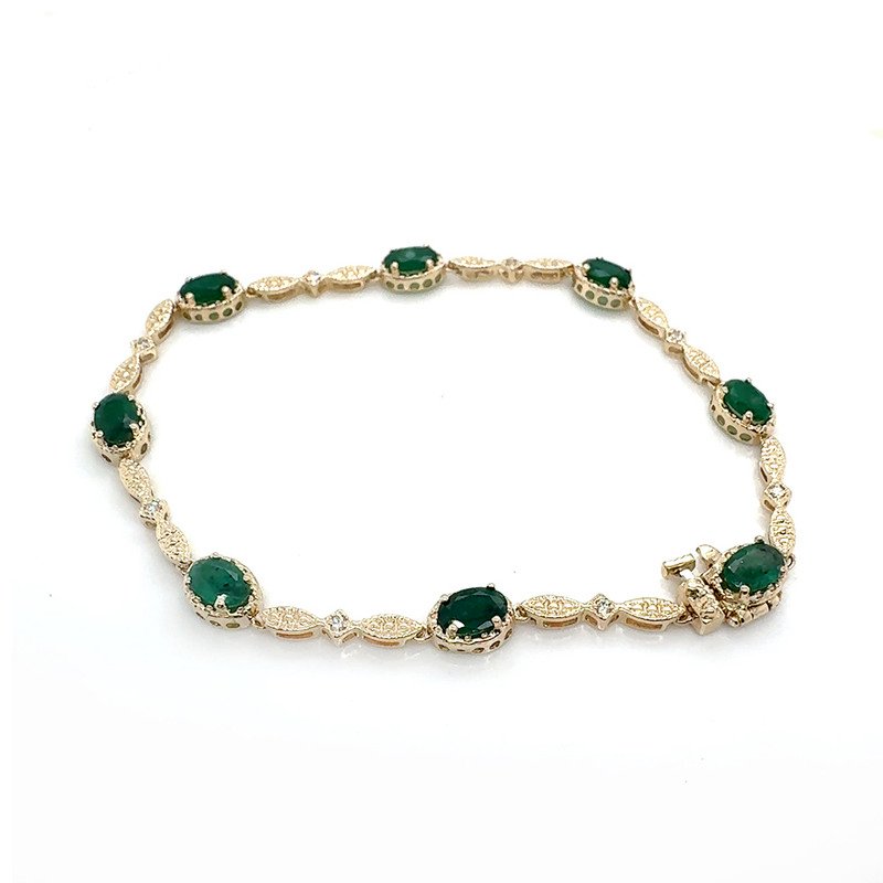 14k Gold Emerald Bracelet