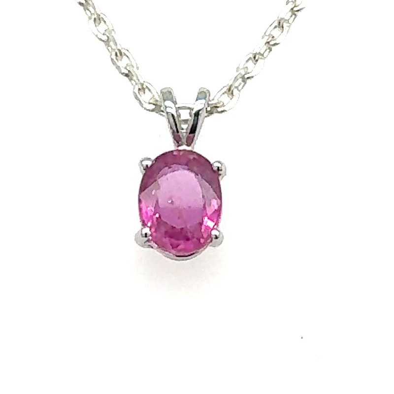 14k Gold Pink Sapphire Pendant