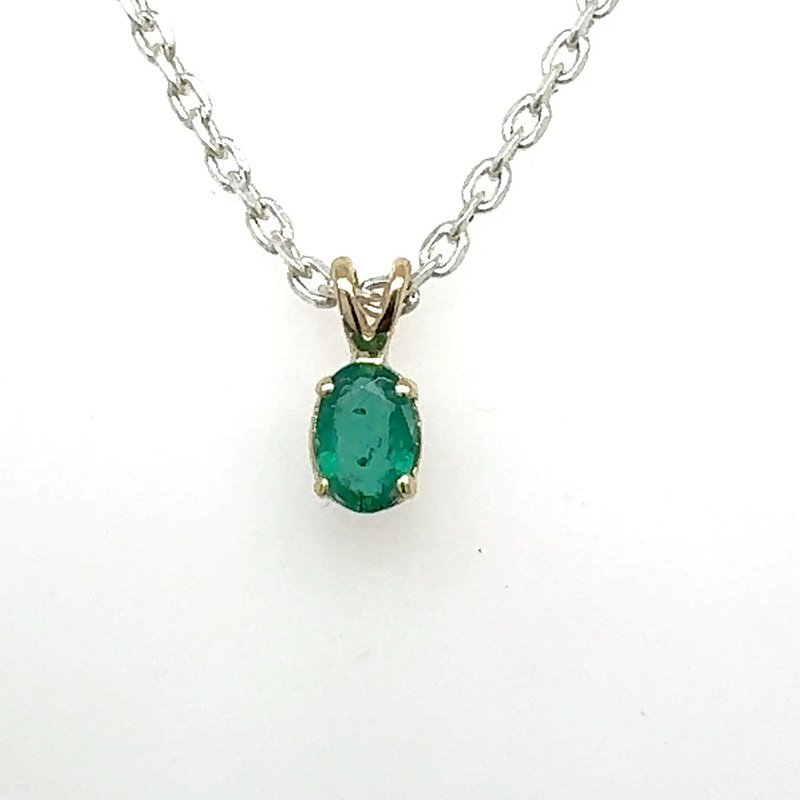 14k Gold Emerald Pendant