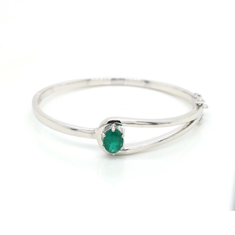 925 Silver Emerald Bangle