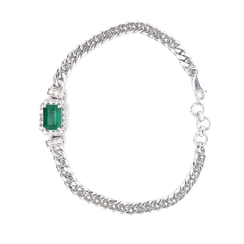 925 Silver Emerald Bracelet