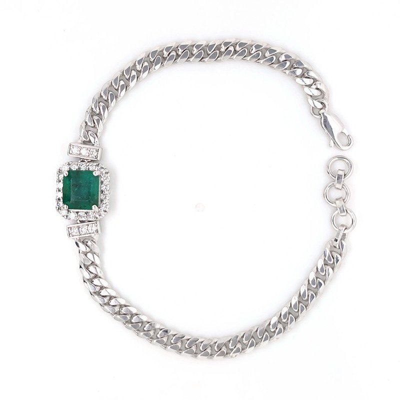 925 Silver Emerald Bracelet