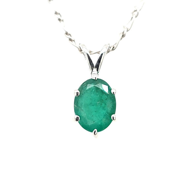 925 Silver Emerald Pendant