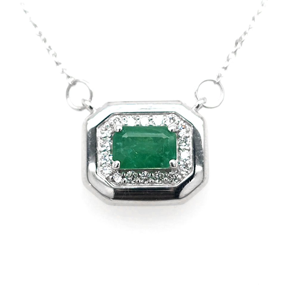 925 Silver Emerald Pendant