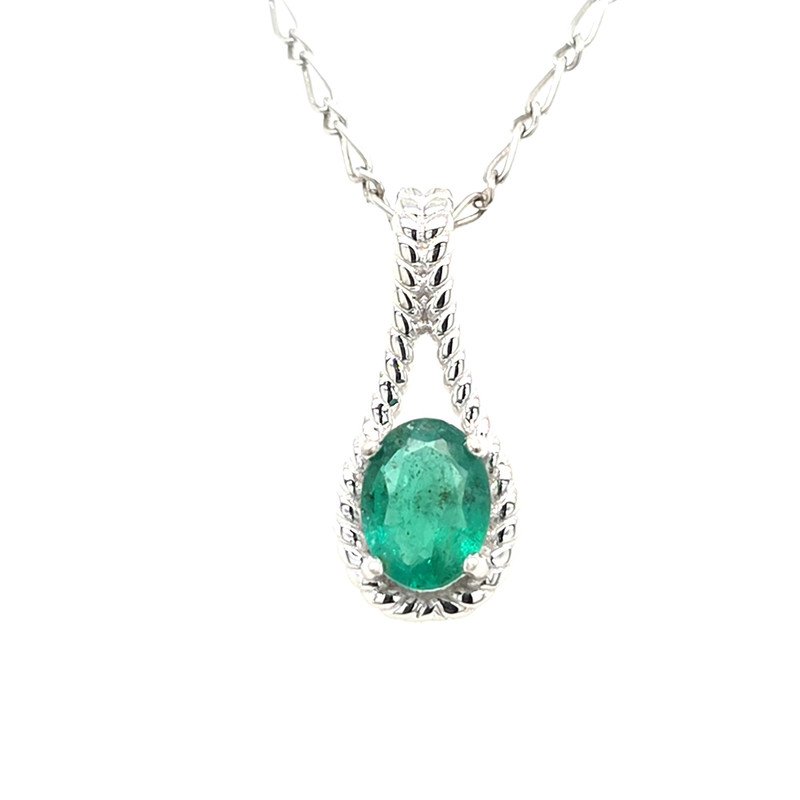 925 Silver Emerald Pendant