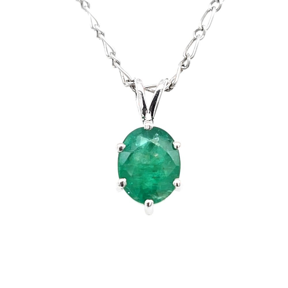 925 Silver Emerald Pendant