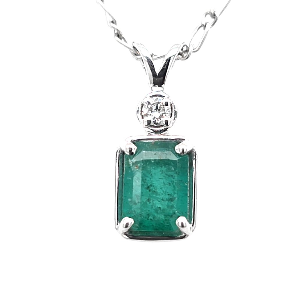 925 Silver Emerald Pendant