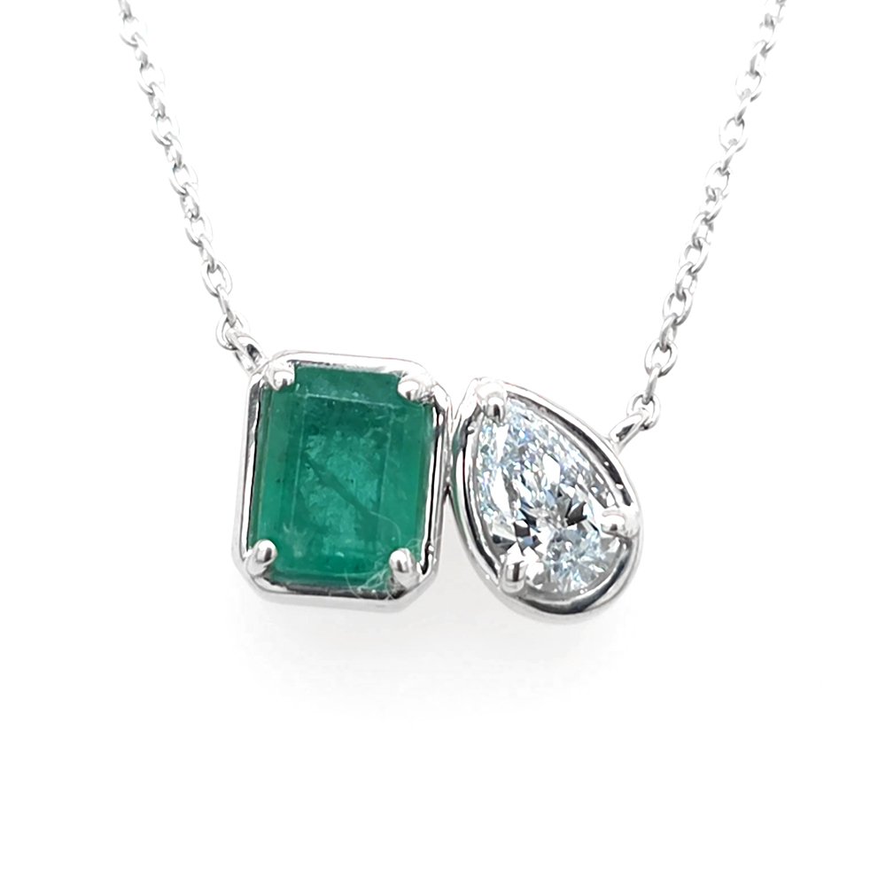 925 Silver Emerald Pendant