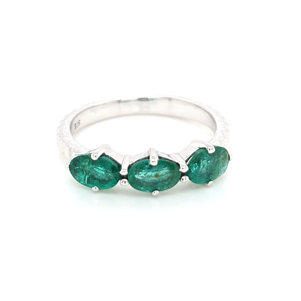 925 Silver Emerald Ring