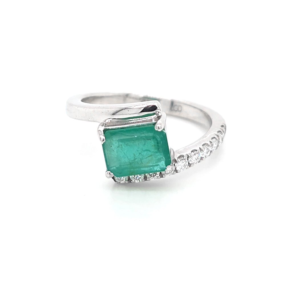 925 Silver Emerald Ring