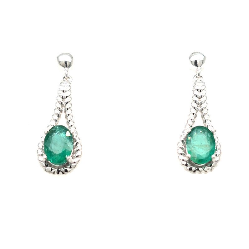 925 Silver Emerald Earring