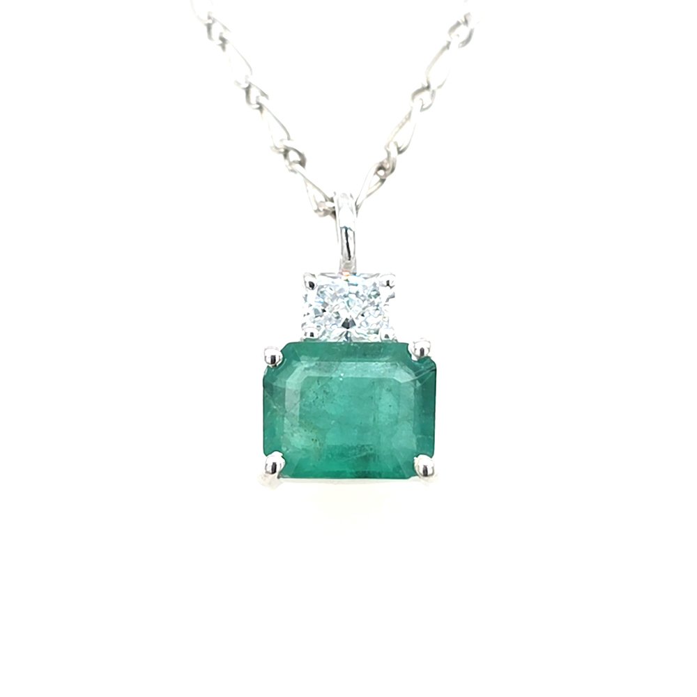 925 Silver Emerald Pendant