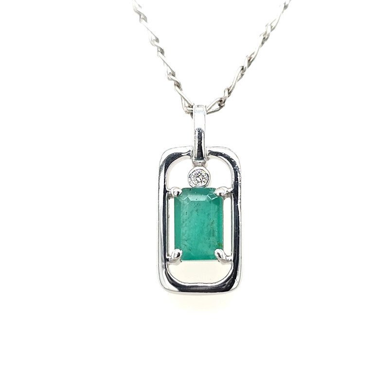 925 Silver Emerald Pendant