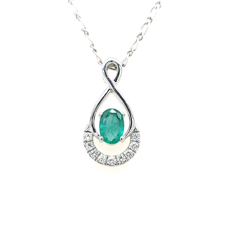 925 Silver Emerald Pendant