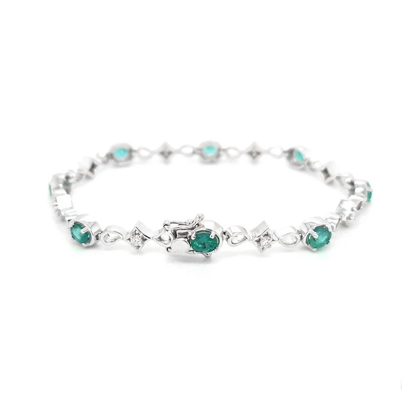 925 Silver Emerald Bracelet