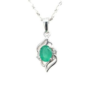 925 Silver Emerald Pendant