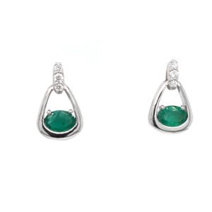 925 Silver Emerald Earring
