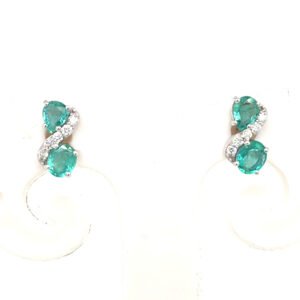 925 Silver Emerald Earring